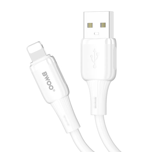 Cable de Datos y Carga USB-A - Lightning BWOO X329L, 15W, 1m, Blanco