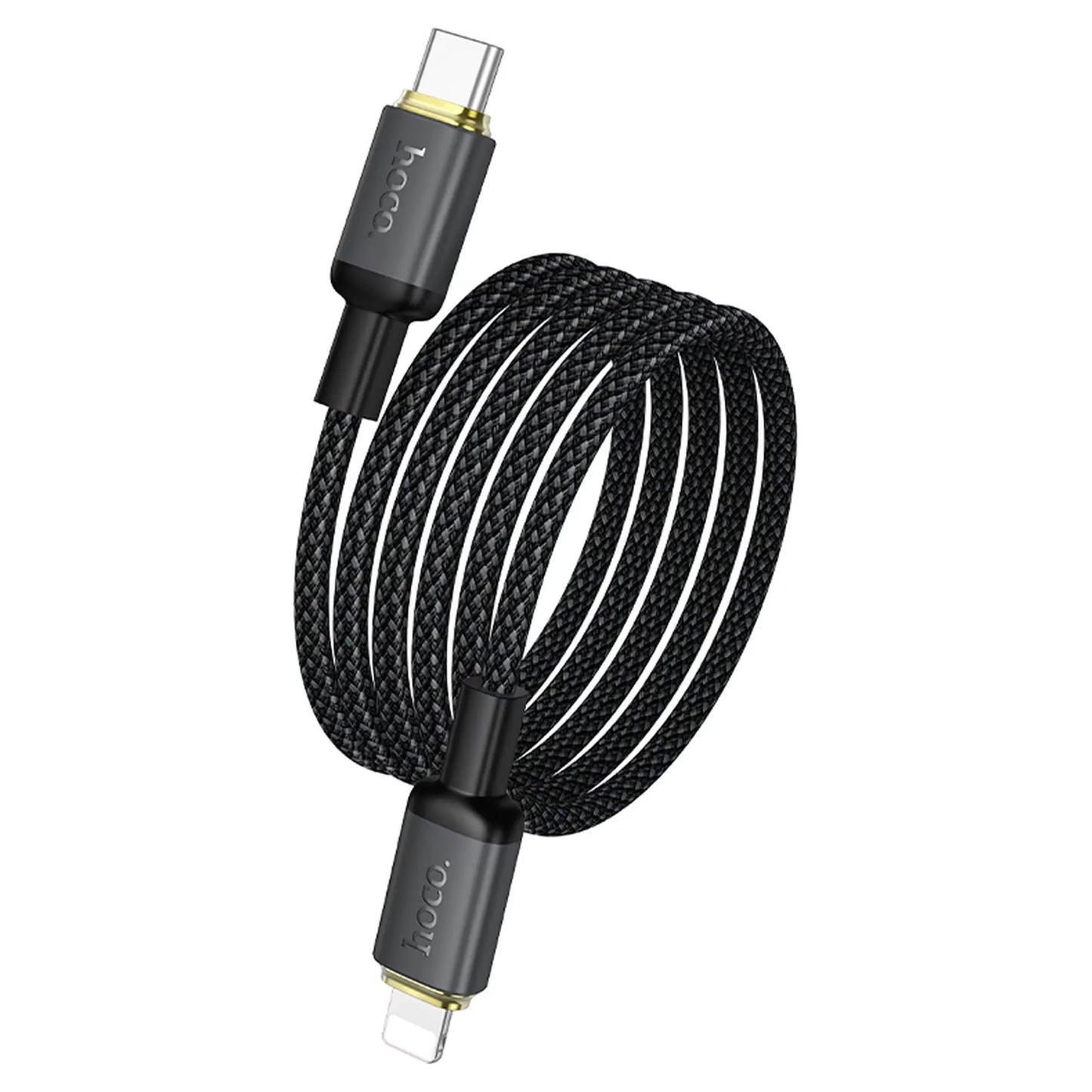 Cable de Datos y Carga USB-A - Lightning HOCO X128 Benefit, 12W, 1m, Negro