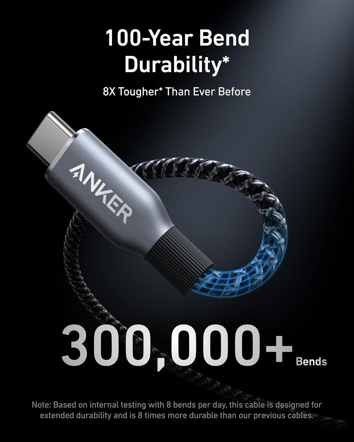 Cable de datos y carga USB-C a USB-C Anker Prime, 240 W, 0,9 m, negro A88E2011