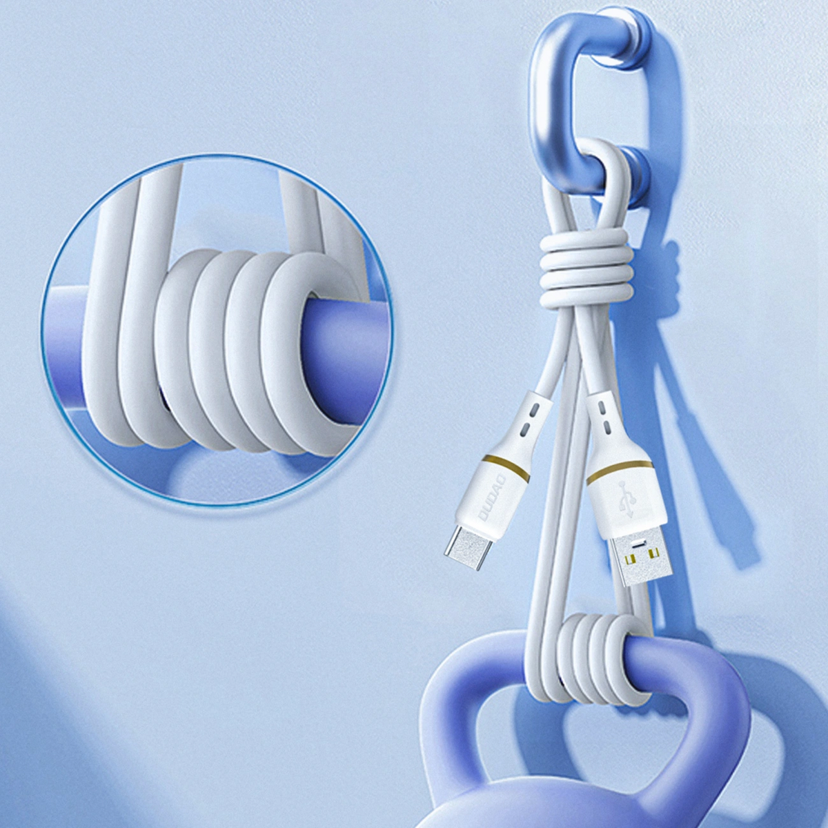 Cable de Datos y Carga USB-A - Lightning Dudao L25L, 30W, 1m, Blanco
