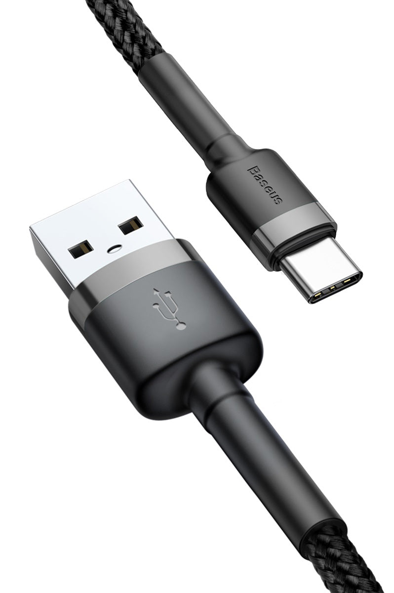 Cable de Datos y Carga USB-A - USB-C Baseus Cafule, 60W, 1m, Gris CATKLF-BG1