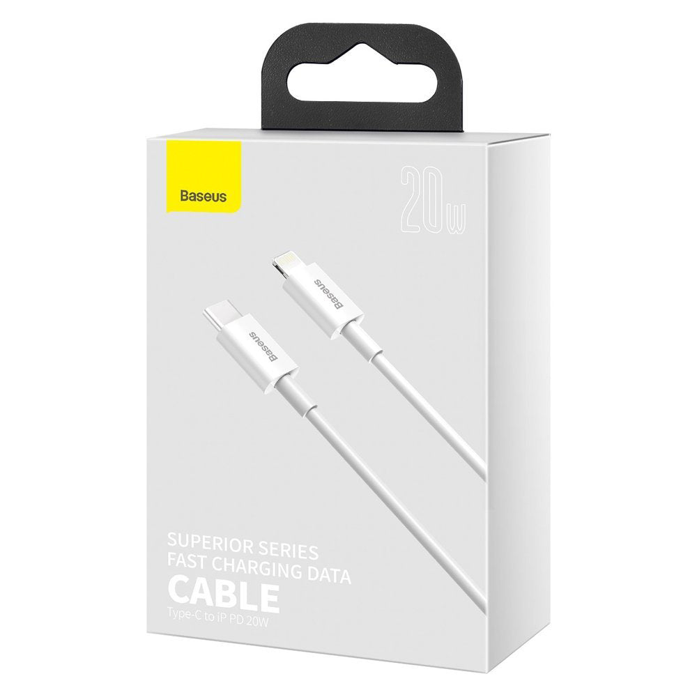 Cable de datos y carga USB-C - Lightning Baseus Superior Series, 20W, 0,25m, Blanco CATLYS-02