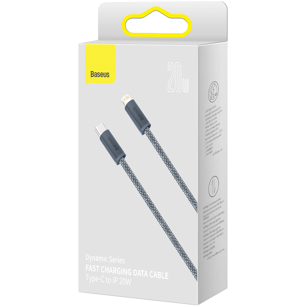 Cable de Datos y Carga USB-C - Lightning Baseus Dynamic Series, 20W, 1m, Gris CALD000016
