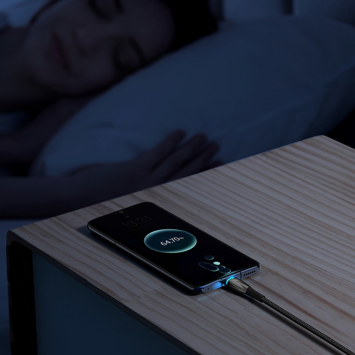 Cable de carga y datos USB-A a USB-C Baseus Glimmer Series, 100 W, 2 m, negro CADH000501 CADH000501