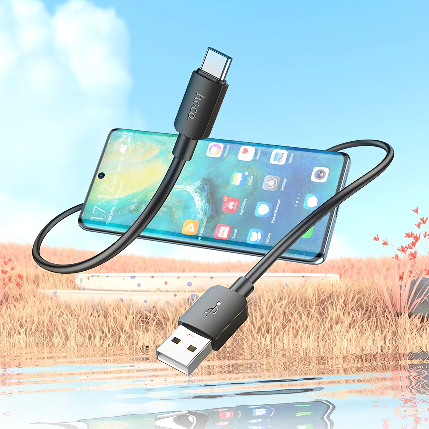 Cable de Datos y Carga USB-A - USB-C HOCO X96, 27W, 1m, Negro