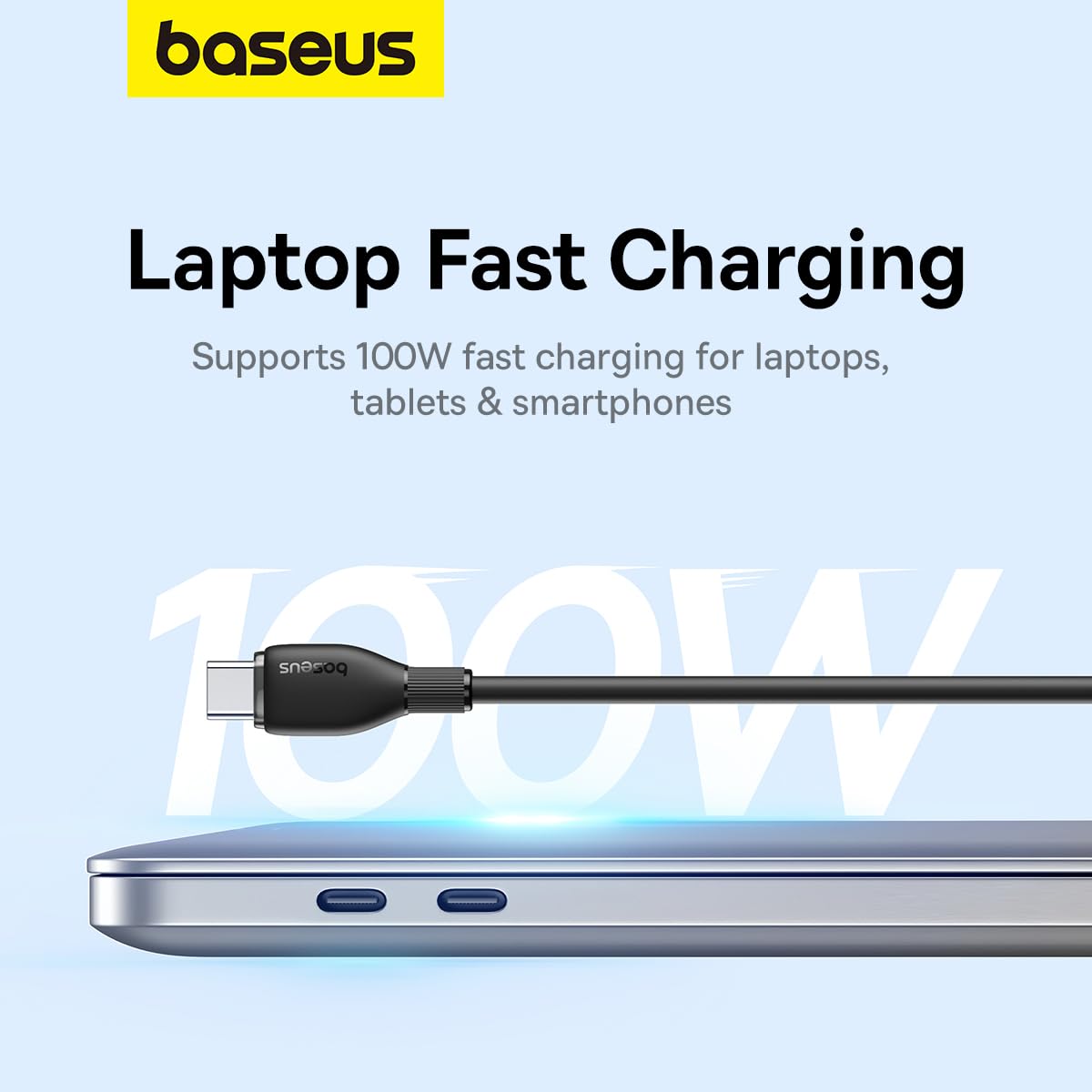 Cable de Datos y Carga USB-C - USB-C Baseus Pudding, 100W, 2m, Negro P10355702111-01
