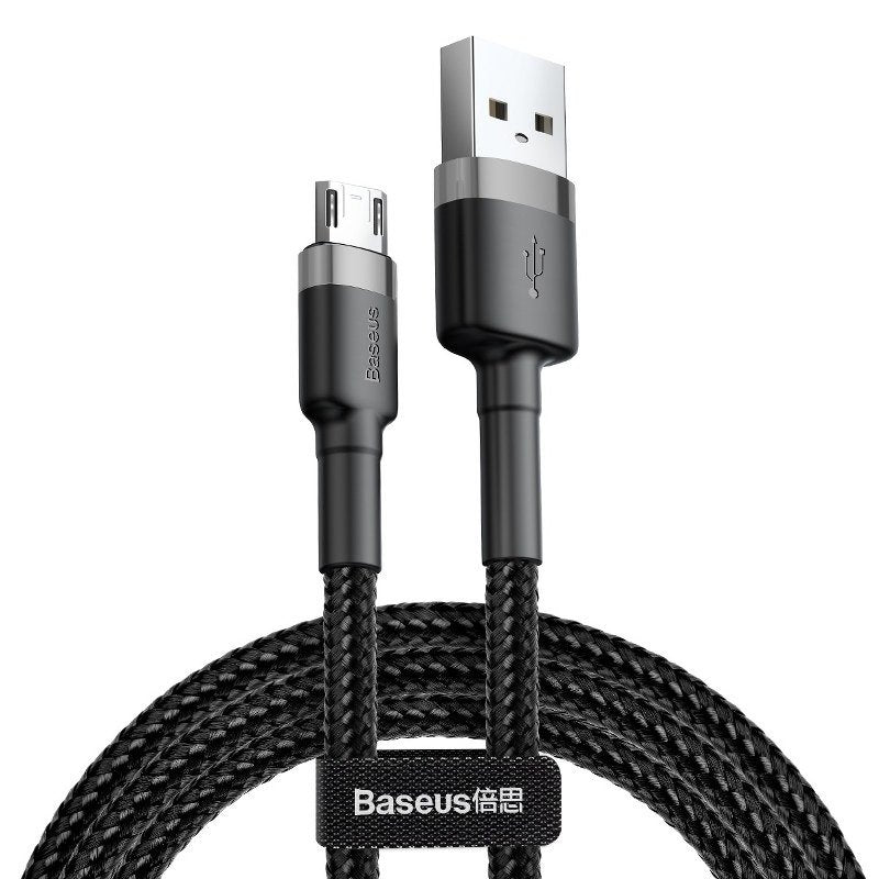 Cable de Datos y Carga USB-A - microUSB Baseus Cafule, 18W, 0.5m, Gris CAMKLF-AG1