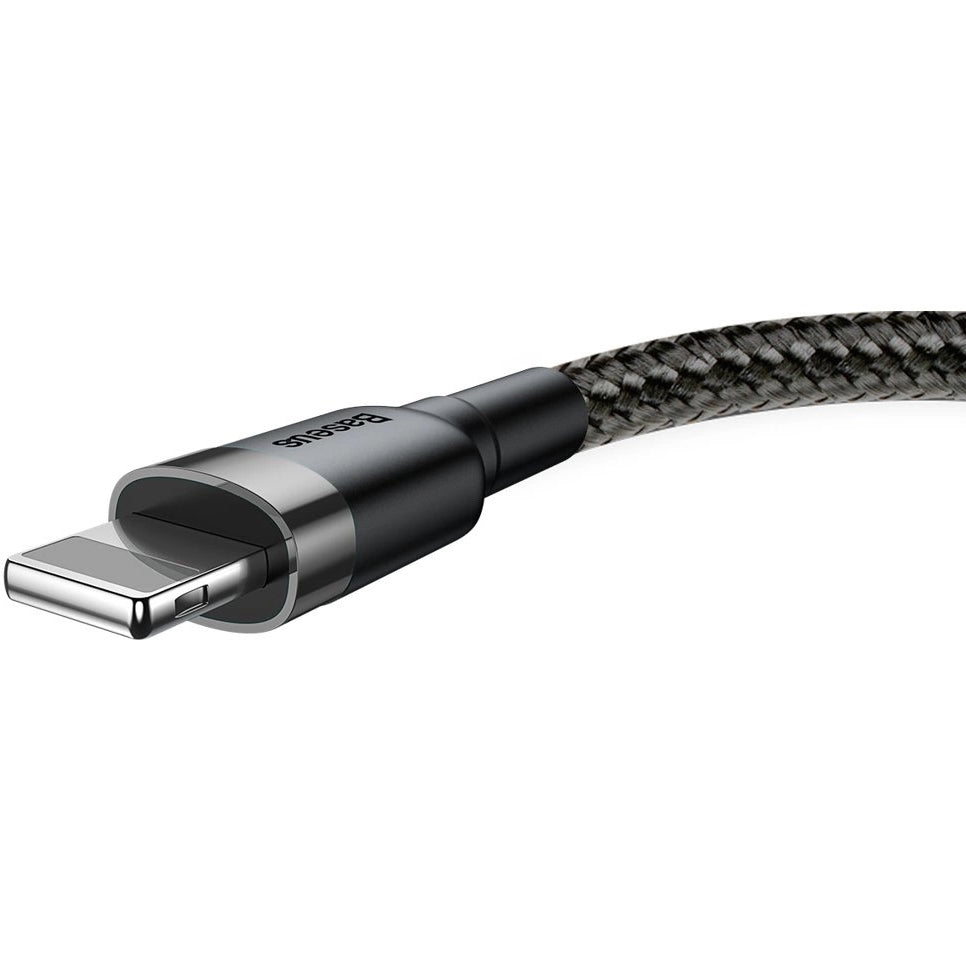 Cable de Datos y Carga USB-A - Lightning Baseus Cafule, 18W, 0.5m, Gris CALKLF-AG1