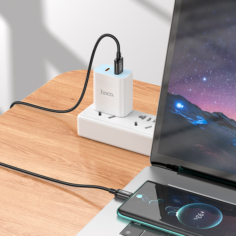 Cable de Datos y Carga USB-A - USB-C HOCO X91, 18W, 3m, Negro