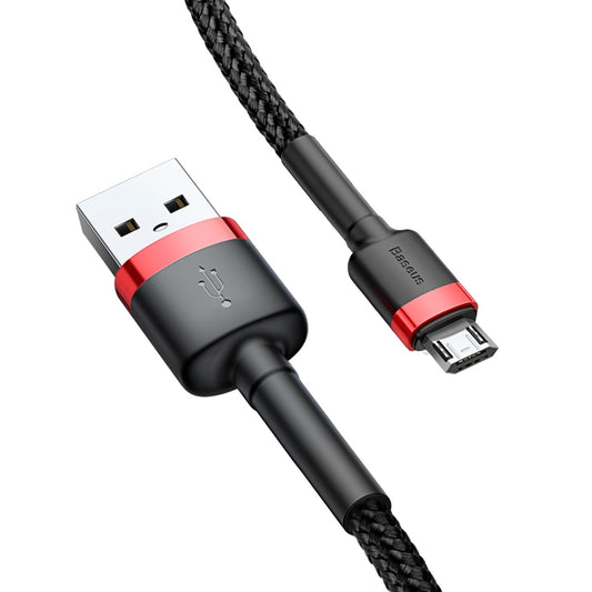 Cable de Datos y Carga USB-A a microUSB Baseus Cafule, 18W, 2m, Rojo