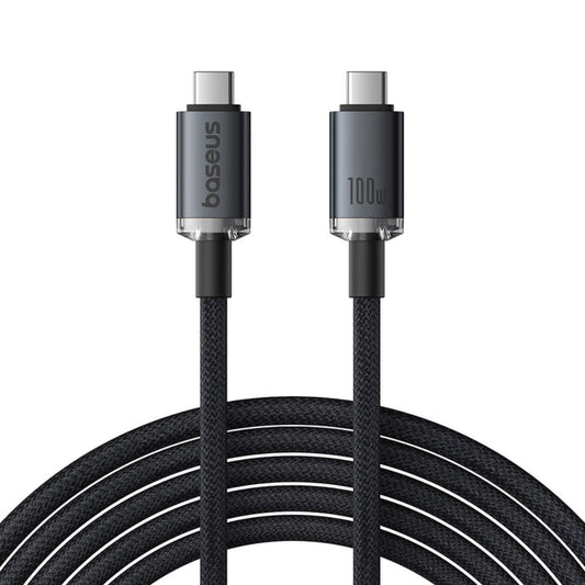 Cable de Datos y Carga USB-C - USB-C Baseus Crystal Shine Series, 100W, 20Gbps, 1.5m, Negro P10318204111-00