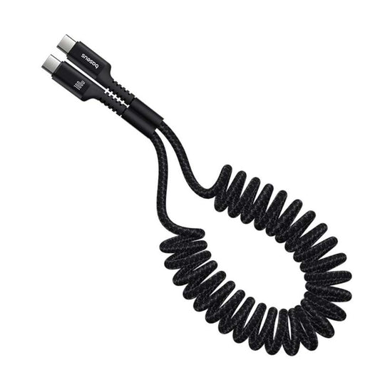 Cable de Datos y Carga USB-C - USB-C Baseus Fish Eye Spring, 100W, 1m, Negro P10320203111-00