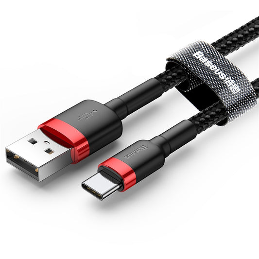 Cable de Datos y Carga USB-A - USB-C Baseus Cafule, 18W, 3m, Rojo CATKLF-U91