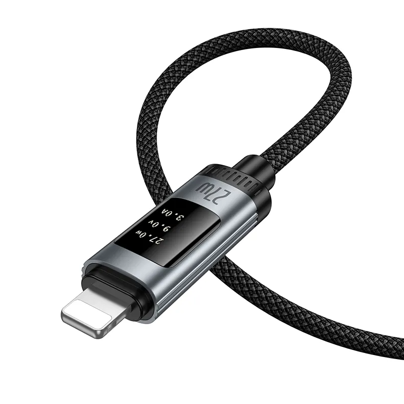 Cable de Datos y Carga USB-C - Lightning HOCO Display U148, 27W, 1.2m, Negro