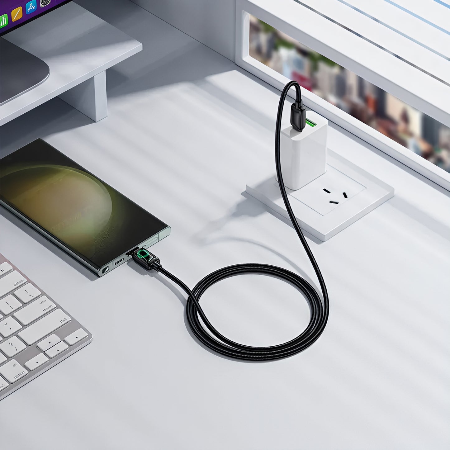 Cable de Datos y Carga USB-C - USB-C HOCO U146, 60W, 1.2m, Negro