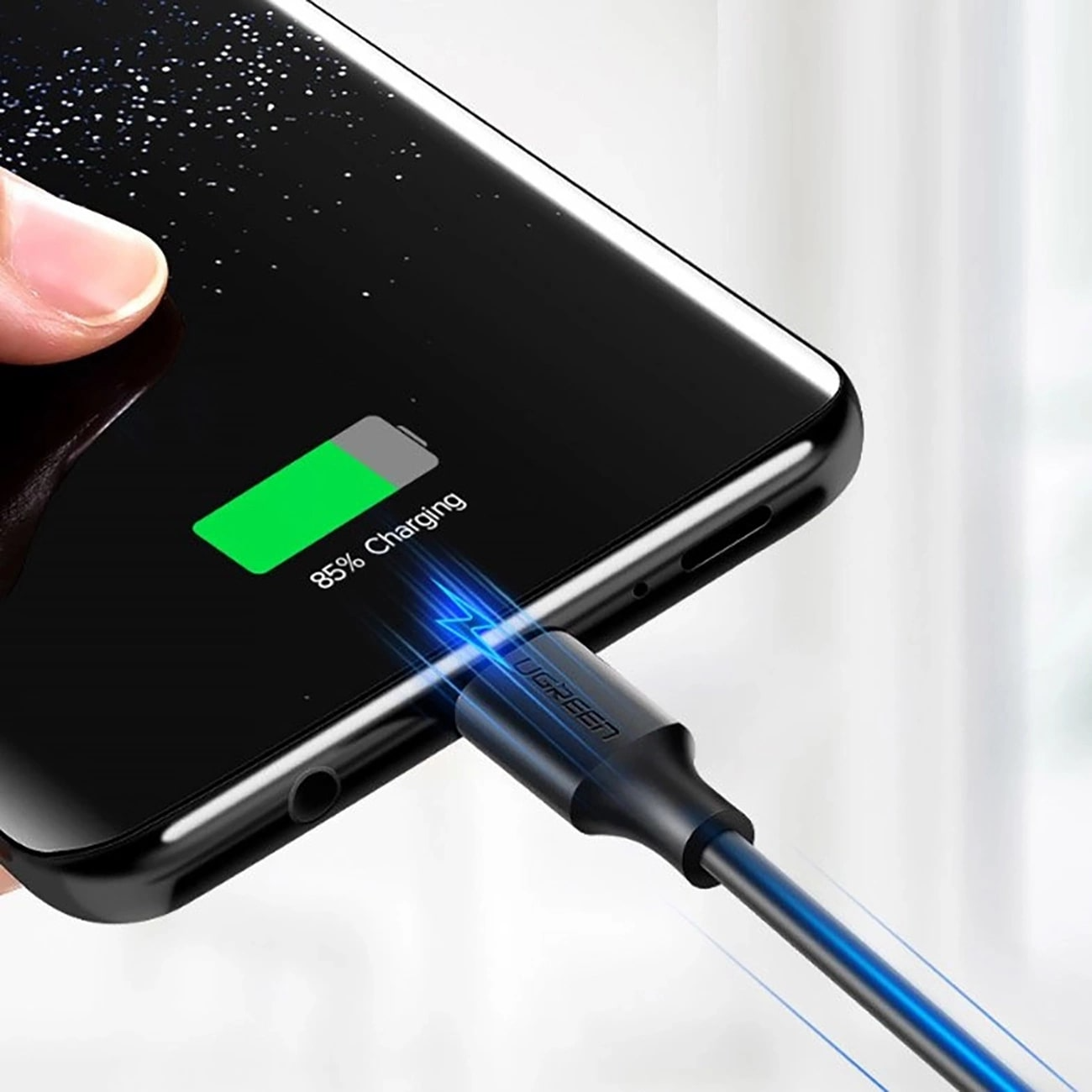 Cable de Datos y Carga USB-A - USB-C UGREEN US184, 18W, 0.5m, Negro