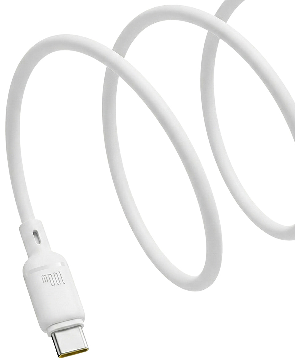 Cable de Datos y Carga USB-C - USB-C Baseus Silky, 100W, 1m, Blanco P10377704213-00