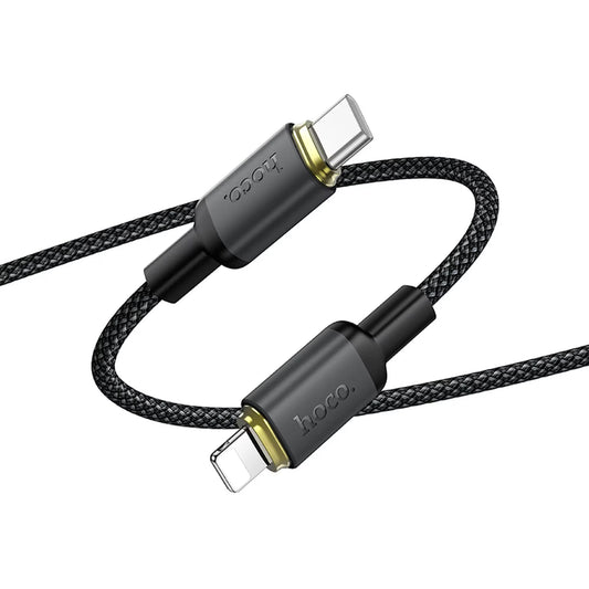 Cable de Datos y Carga USB-A - Lightning HOCO X128 Benefit, 10W, 1m, Negro