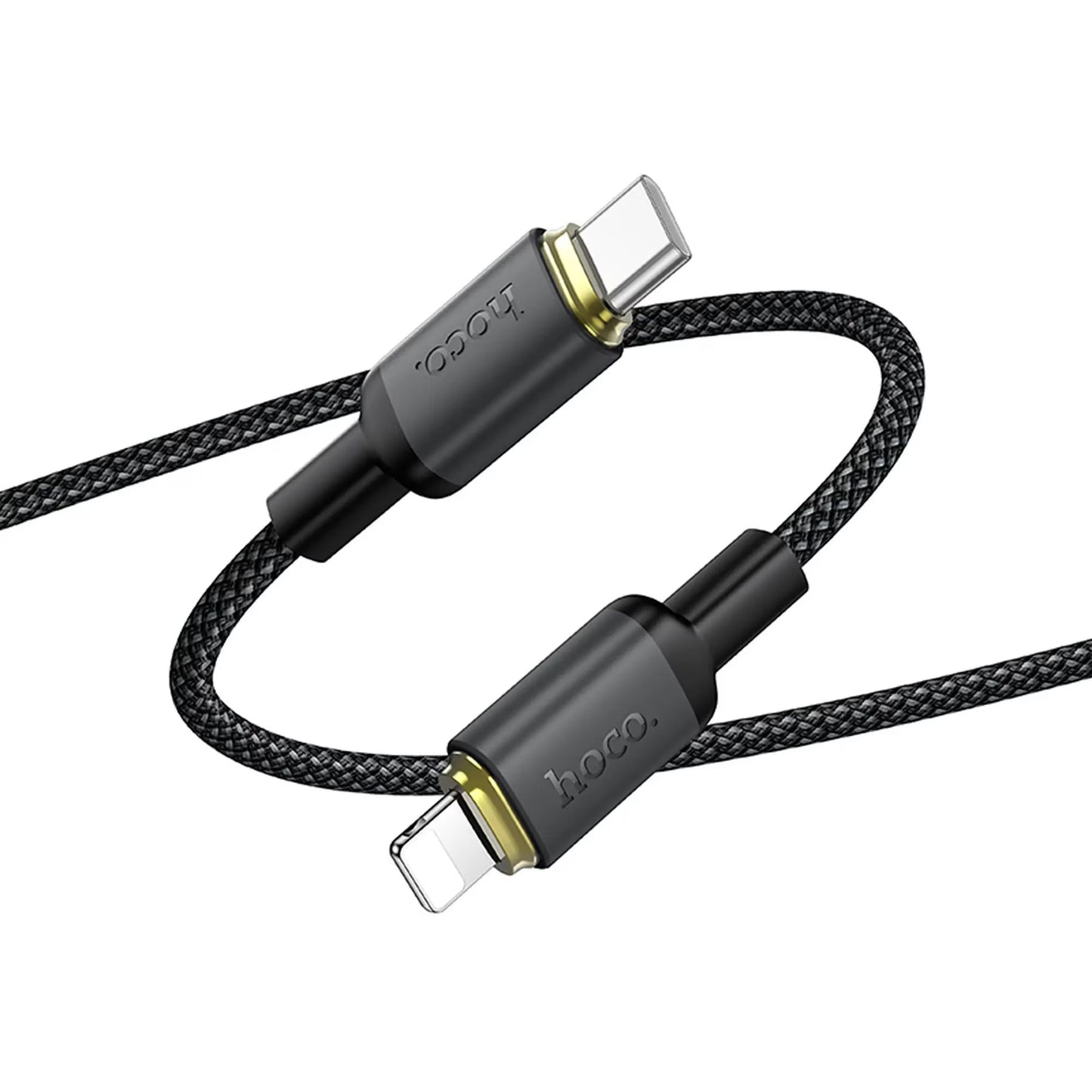 Cable de Datos y Carga USB-A - Lightning HOCO X128 Benefit, 12W, 1m, Negro