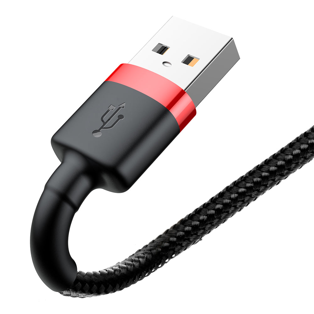Cable de Datos y Carga USB-A - Lightning Baseus Cafule, 18W, 2m, Rojo CALKLF-C19