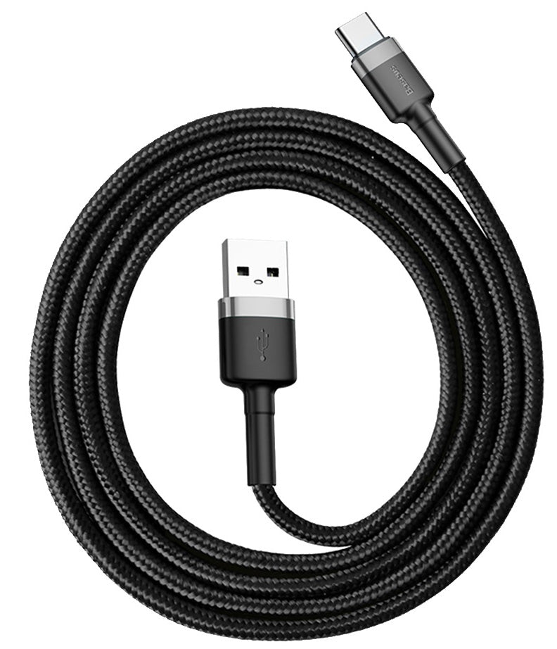 Cable de Datos y Carga USB-A - USB-C Baseus Cafule, 60W, 1m, Gris CATKLF-BG1