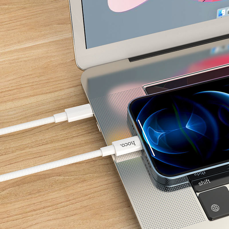 Cable de Datos y Carga USB-C - Lightning HOCO X56, 20W, 1m, Blanco