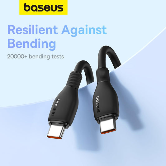 Cable de carga y datos USB-C - USB-C Baseus Pudding, 100W, 1,2m, Negro P10355702111-00