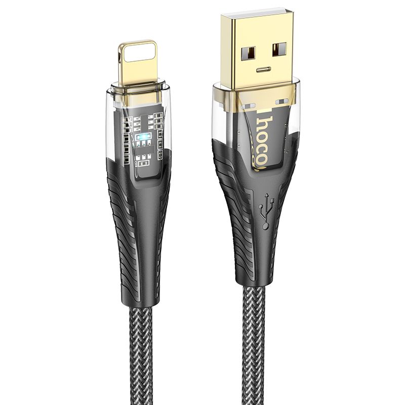 Cable de Datos y Carga USB-A - Lightning HOCO U121, 18W, 1.2m, Negro
