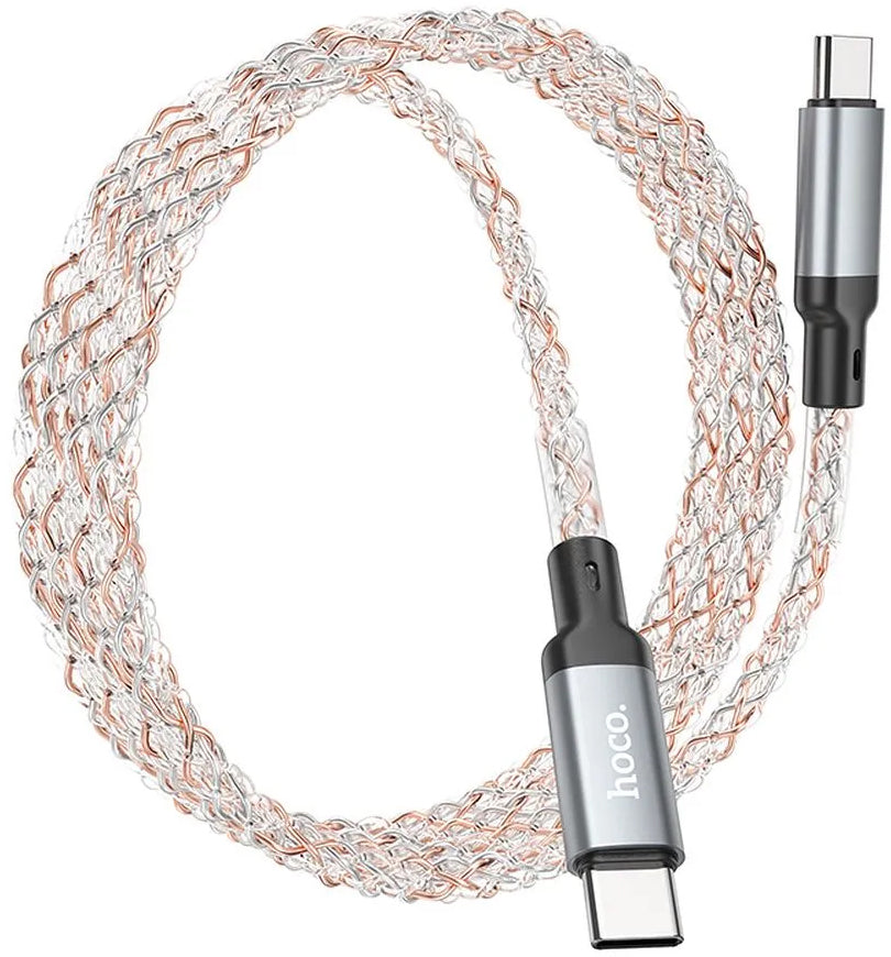 Cable de Datos y Carga USB-C - USB-C HOCO U112, 60W, 1m, Gris