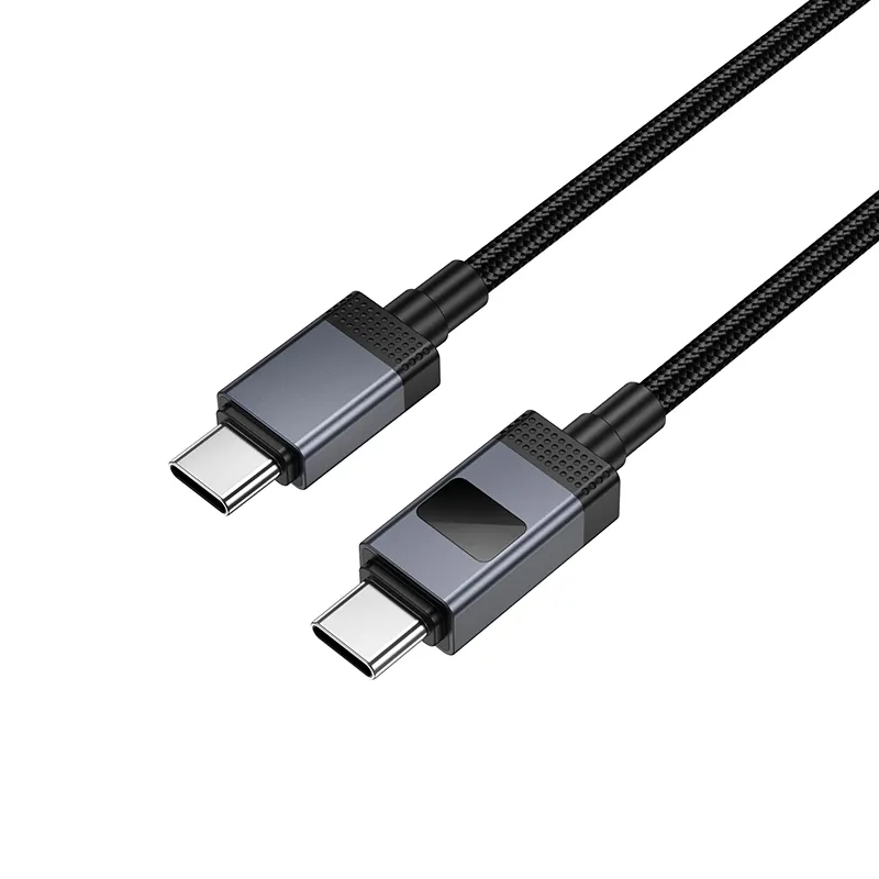 Cable de Datos y Carga USB-C - USB-C HOCO X118 Display, 60W, 1m, Negro