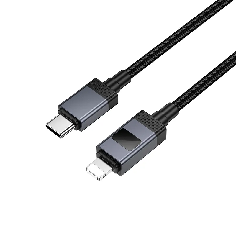 Cable de Datos y Carga USB-C - Lightning HOCO X118 Display, 27W, 1m, Negro