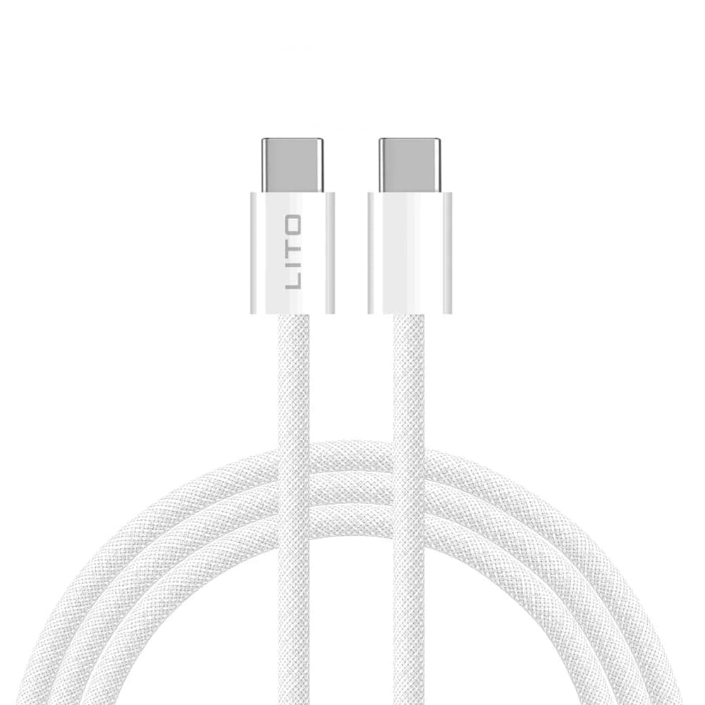 Cable de Datos y Carga USB-C - USB-C Lito LD04CC, 60W, 2m, Blanco