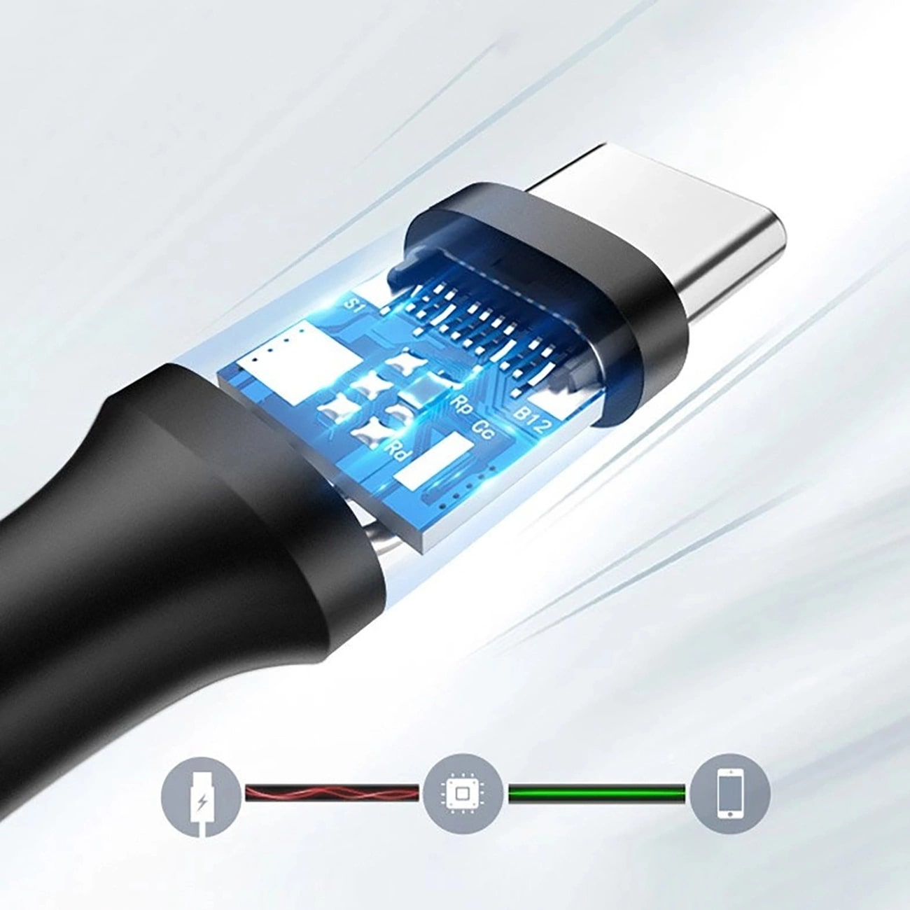 Cable de Datos y Carga USB-A - USB-C UGREEN US184, 18W, 0.5m, Negro