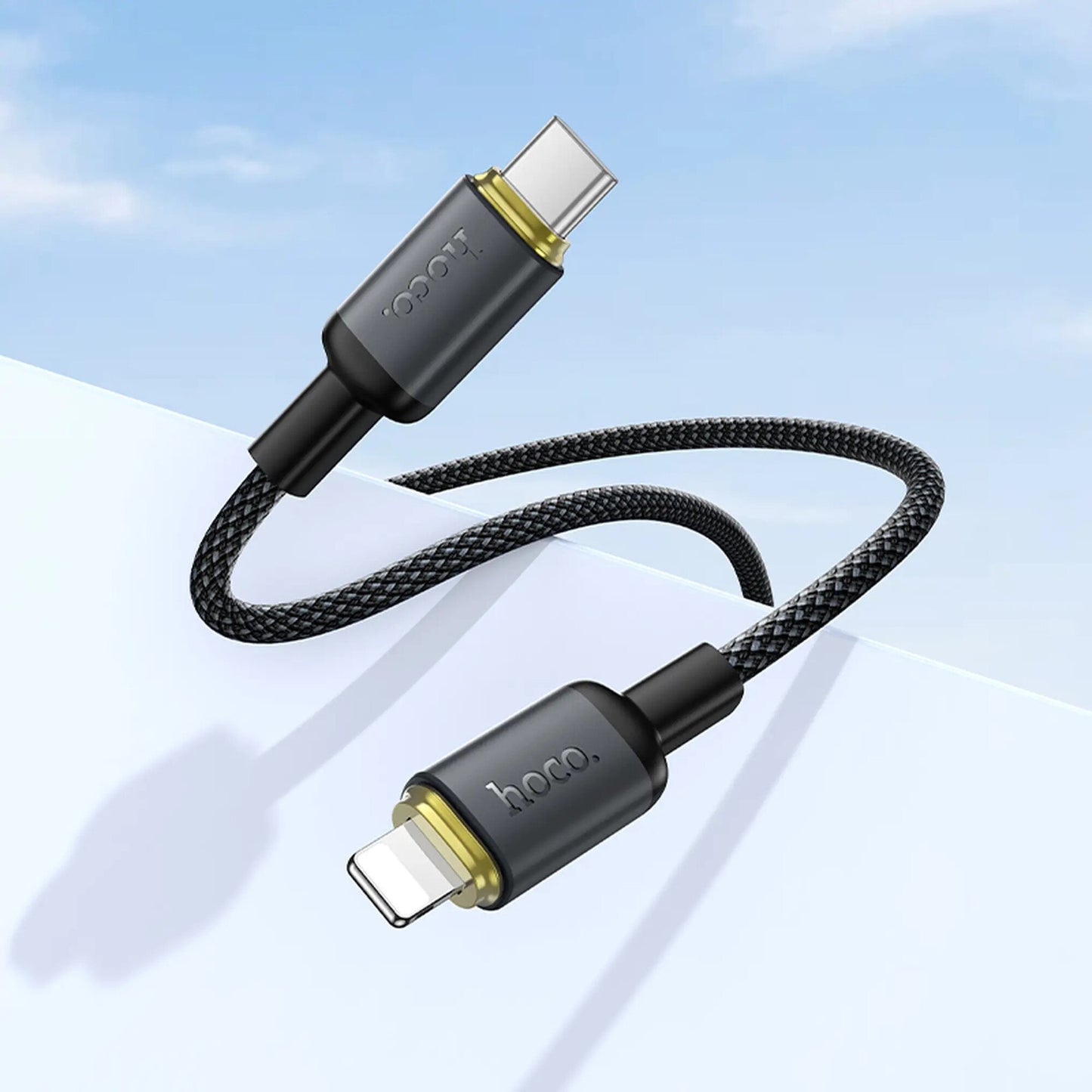 Cable de Datos y Carga USB-A - Lightning HOCO X128 Benefit, 12W, 1m, Negro
