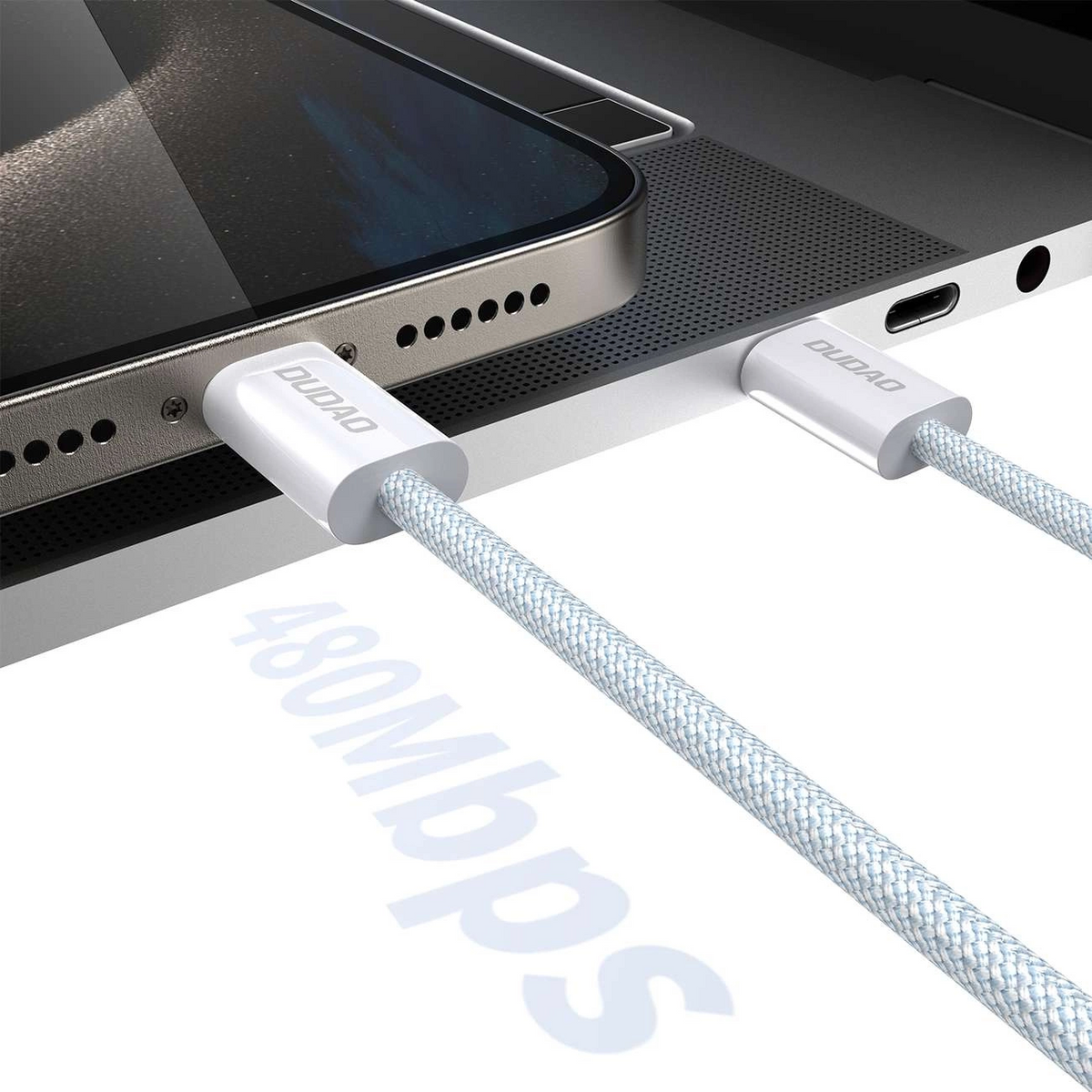 Cable de Datos y Carga USB-C - USB-C Dudao L6C, 30W, 1m, Azul