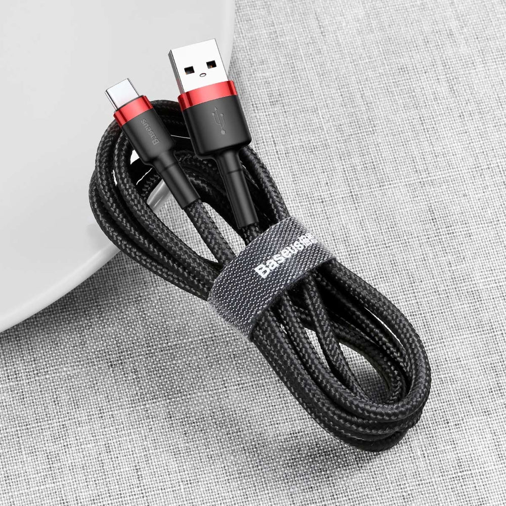Cable de Datos y Carga USB-A - USB-C Baseus Cafule, 60W, 0.5m, Rojo CATKLF-A91