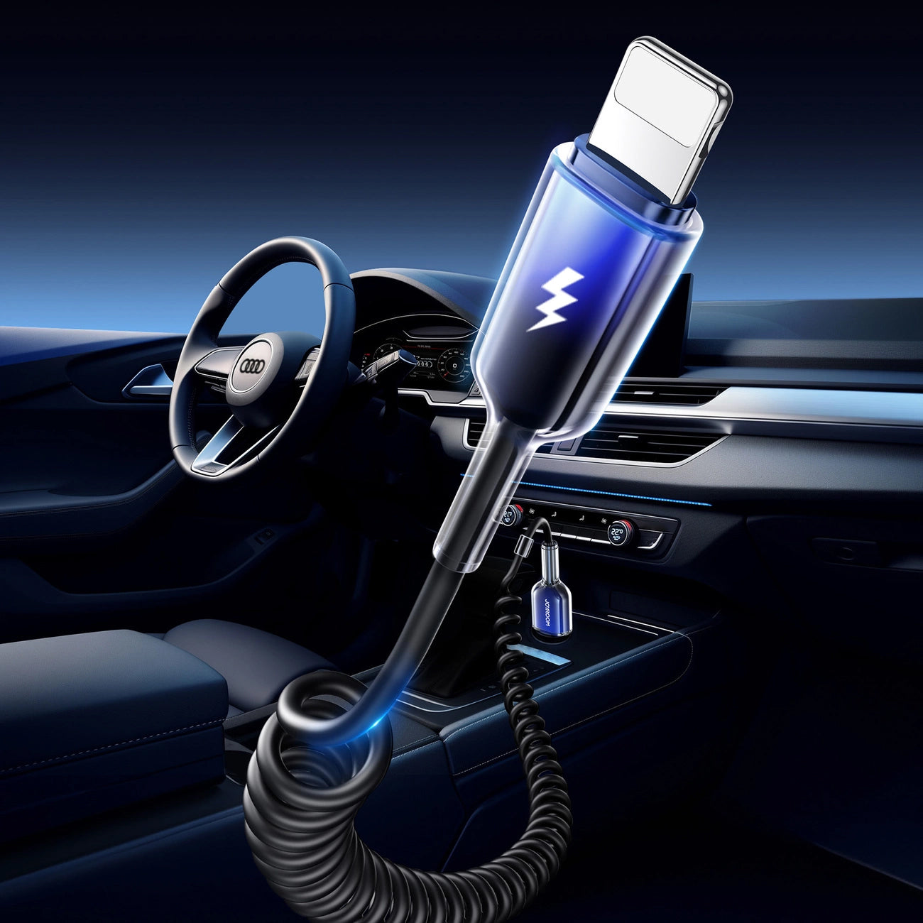 Cable de Datos y Carga USB-A - Lightning Joyroom S-A43 Crystal, 18W, 1.5m, Negro