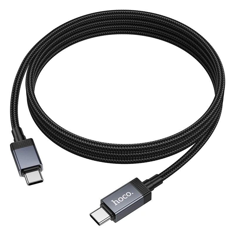 Cable de Datos y Carga USB-C - USB-C HOCO X118 Display, 60W, 1m, Negro