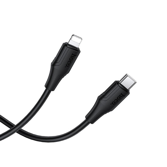 Cable de Datos y Carga USB-C - Lightning HOCO X124, 27W, 1m, Negro
