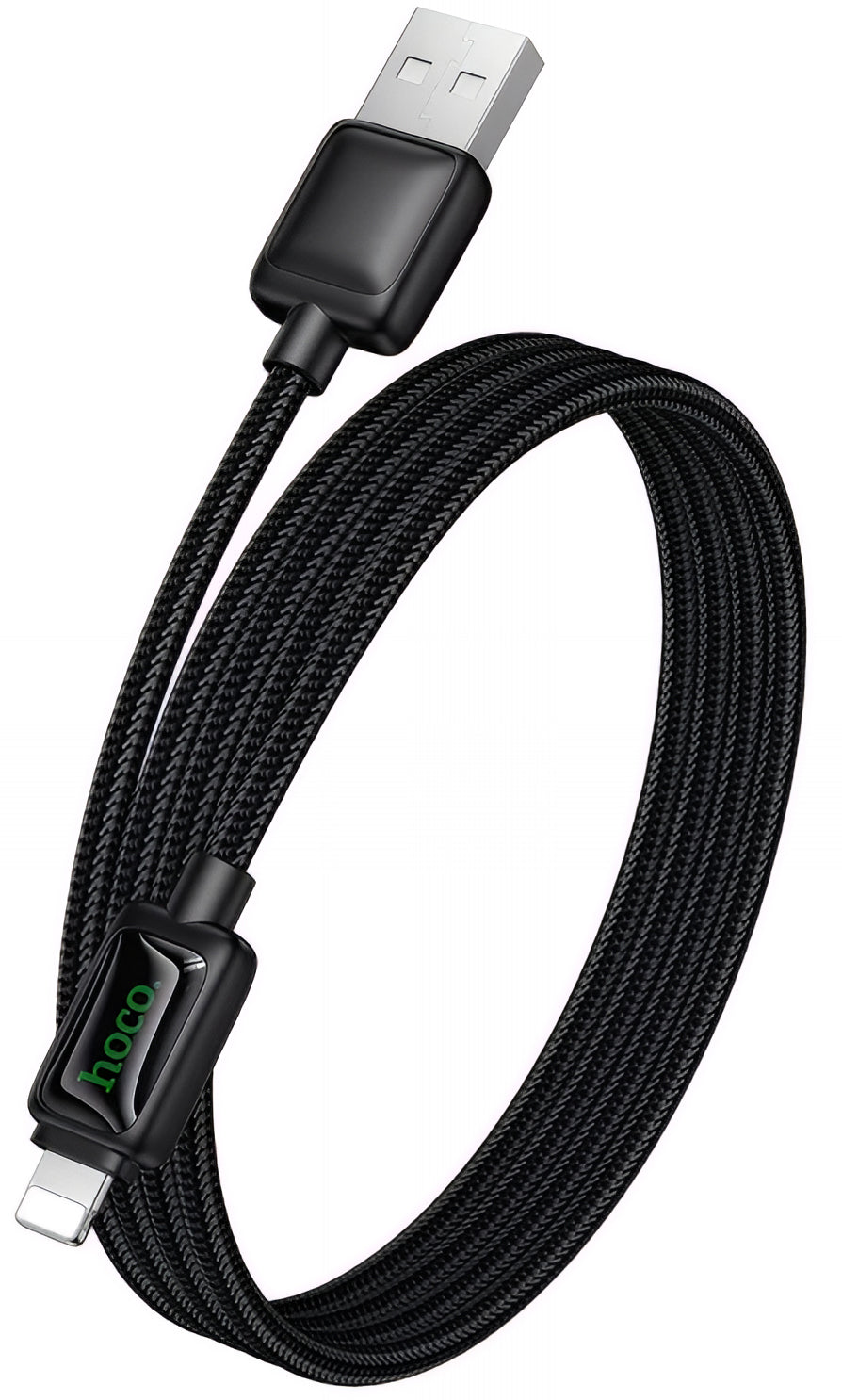 Cable de Datos y Carga USB-A - Lightning HOCO U146, 12W, 1.2m, Negro