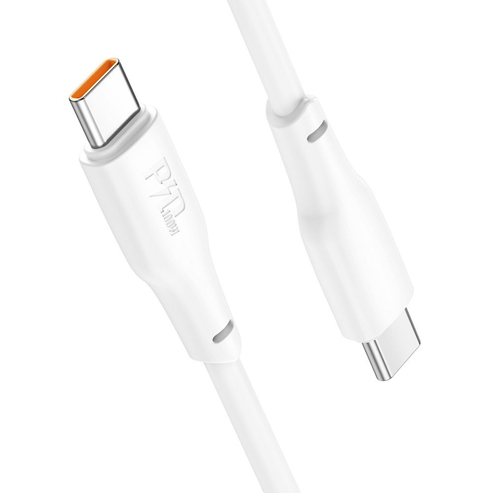 Cable de carga y datos USB-C - USB-C HOCO X93 USB-C, 100W, 2m, Blanco