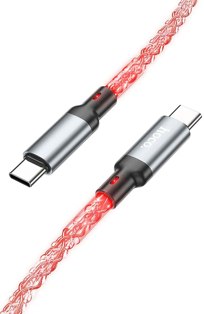 Cable de Datos y Carga USB-C - USB-C HOCO U112, 60W, 1m, Gris