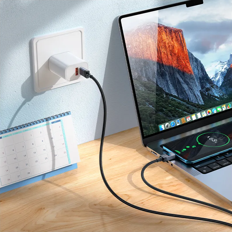 Cable de Datos y Carga USB-C - USB-C HOCO X118 Display, 60W, 1m, Negro