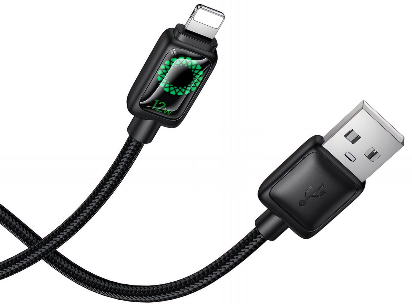 Cable de Datos y Carga USB-A - Lightning HOCO U146, 12W, 1.2m, Negro