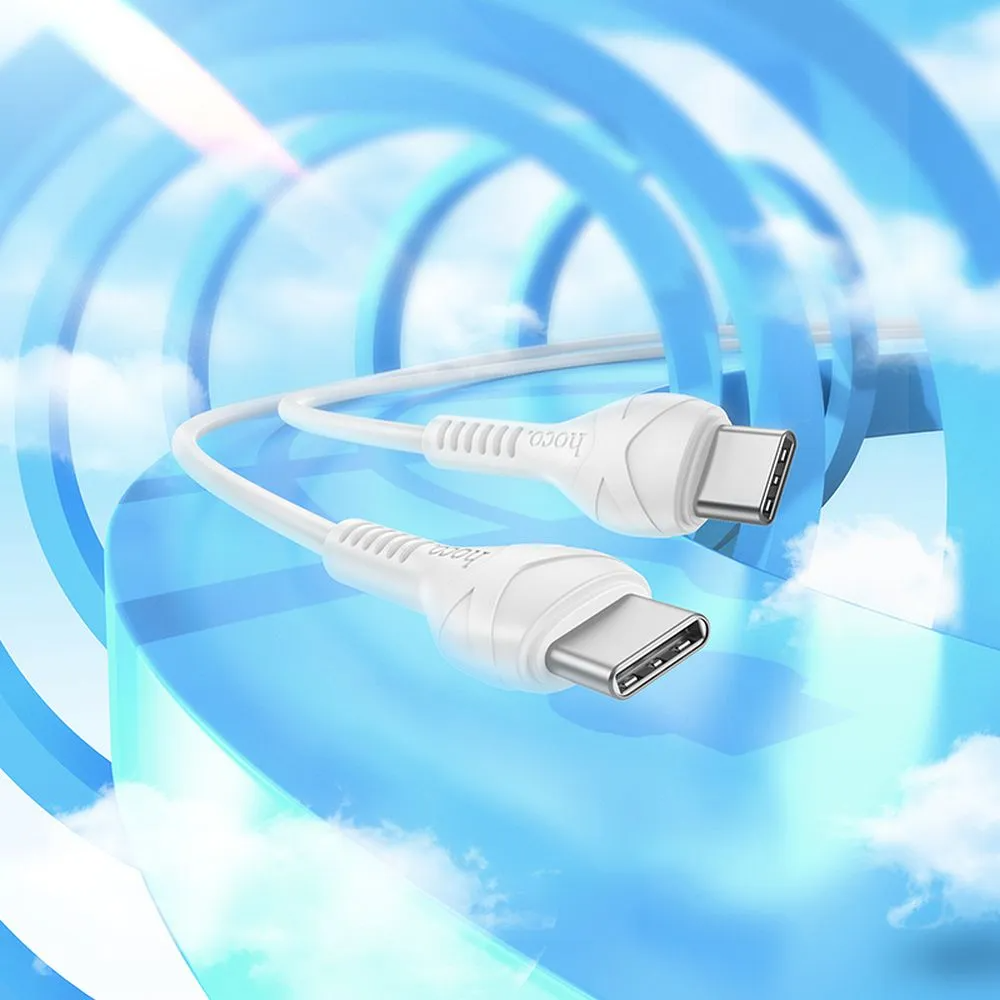 Cable de Datos y Carga USB-C - USB-C HOCO X37, 60W, 1m, Blanco