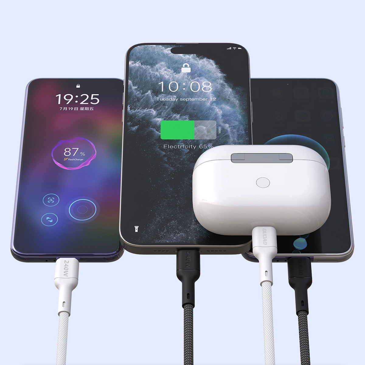 Cable de Datos y Carga USB-C - USB-C Dudao L9C Max, 240W, 1.2m, Negro