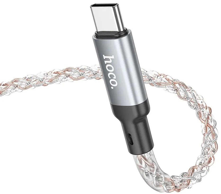 Cable de Datos y Carga USB-C - USB-C HOCO U112, 60W, 1m, Gris