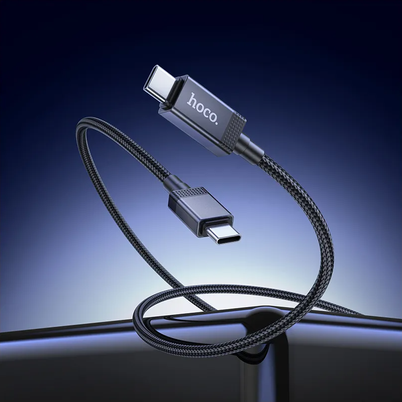 Cable de Datos y Carga USB-C - USB-C HOCO X118 Display, 60W, 1m, Negro