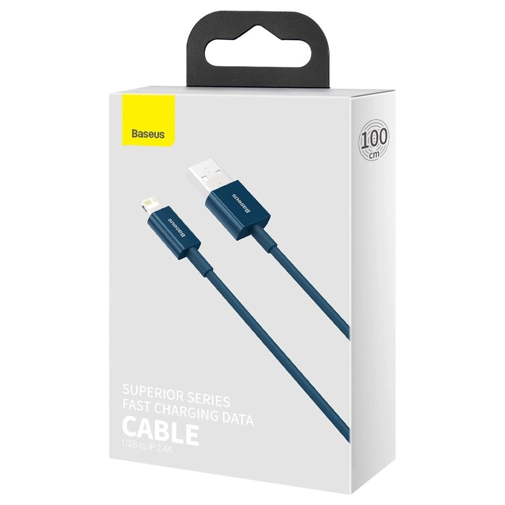 Cable de datos y carga USB-A - Lightning Baseus Superior Series, 20W, 1m, Azul CALYS-A03