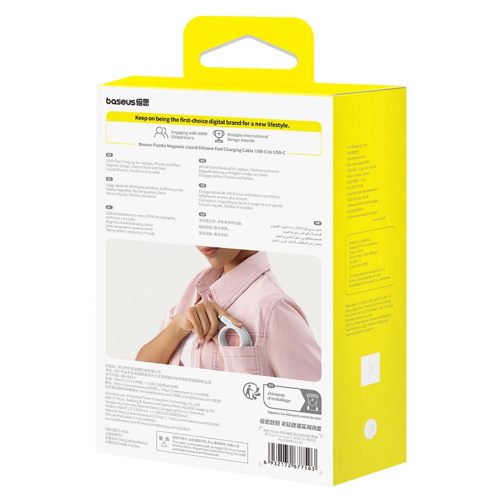 USB-C Data and Charging Cable - USB-C Baseus PicoGo, 240W, 1m, White P10376800211-00